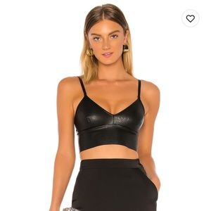 Commando Faux Leather longline bralette size small